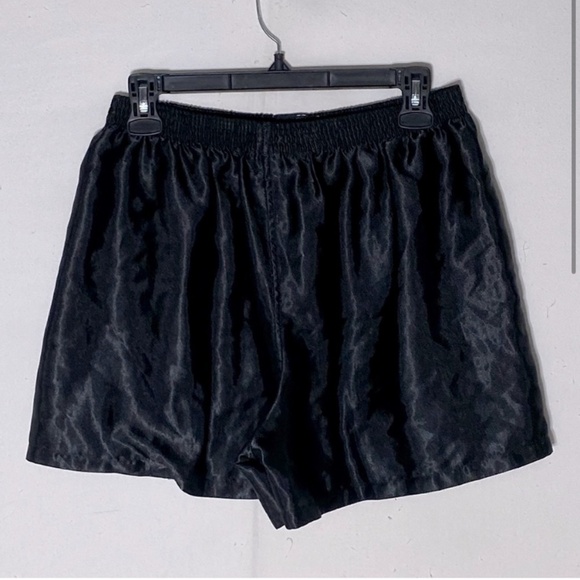 Vintage Mitch Dowd Black Satin Shorts M - Picture 2 of 8